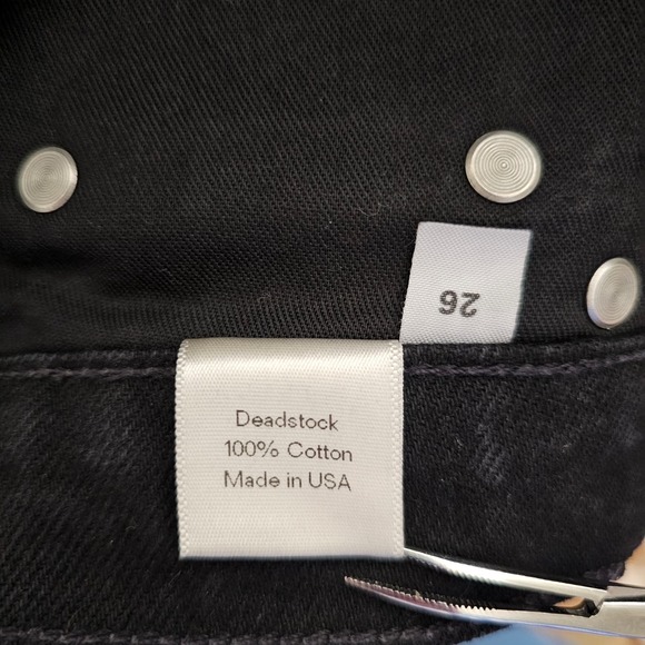 REFORMATION JEANS Dixie High Rise Black Wash Pull-On Raw Hem Jean Shorts Sz 26 - Picture 10 of 13